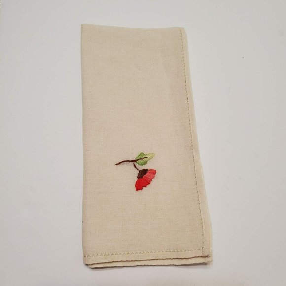 Vintage Embroidered Guest Towel, Fingertip Towel, Hand Embroidery, Floral Linen - Picture 1 of 6